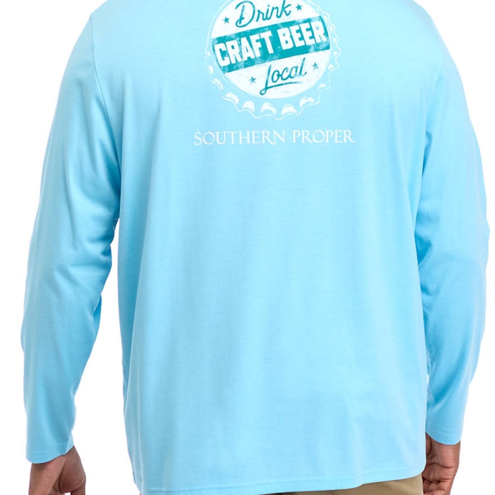 Southern Proper Big & Tall Long Sleeve Craft Beer Graphic T-Shirt